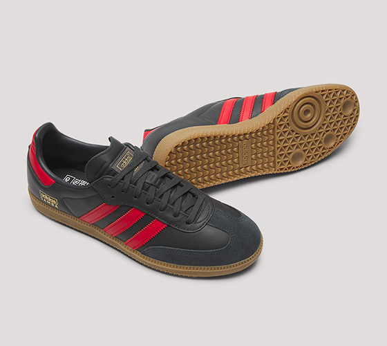 adidas black and red SAMBA shoes