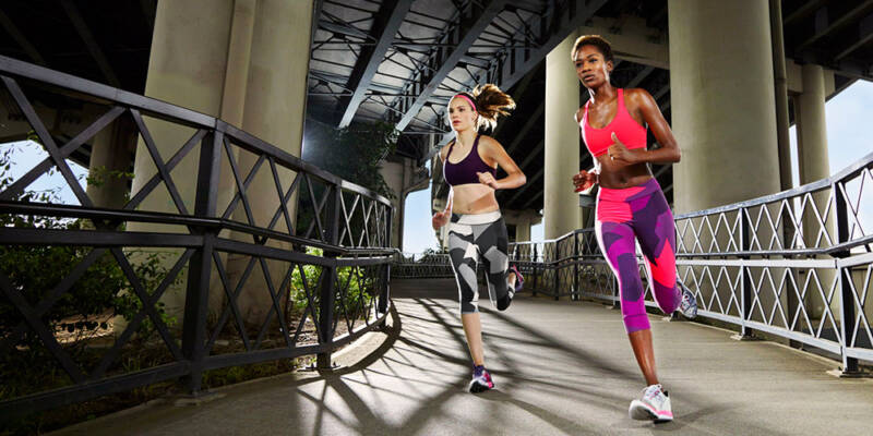 Two Models Running in Activewear