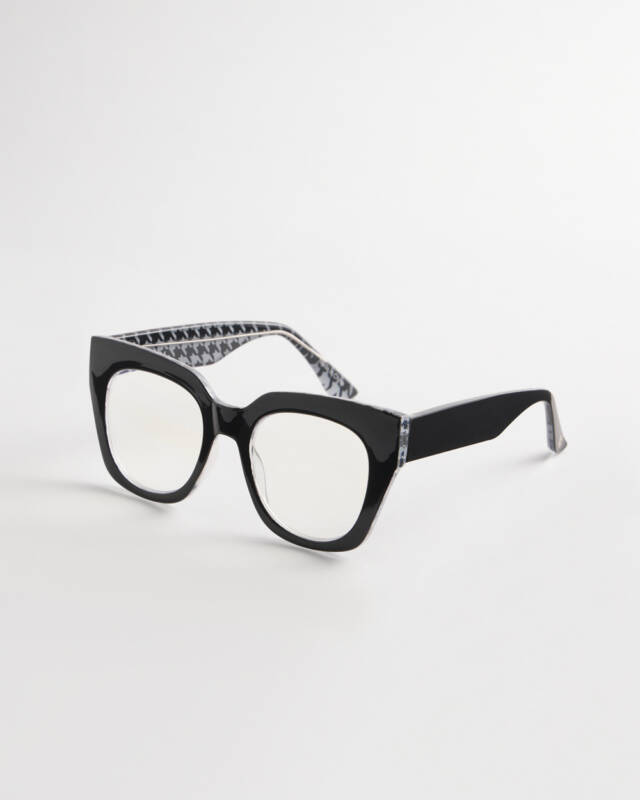 Black framed glasses